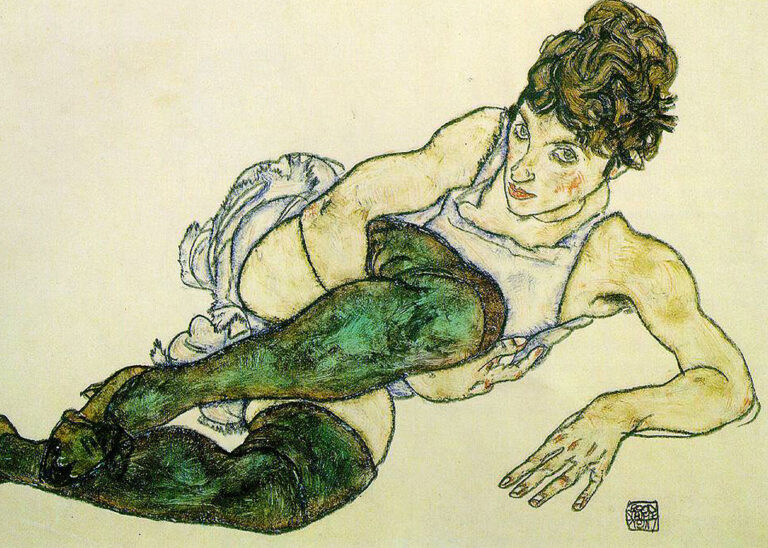Schiele nudes: Egon Schiele, Green Stockings, 1914, private collection.
