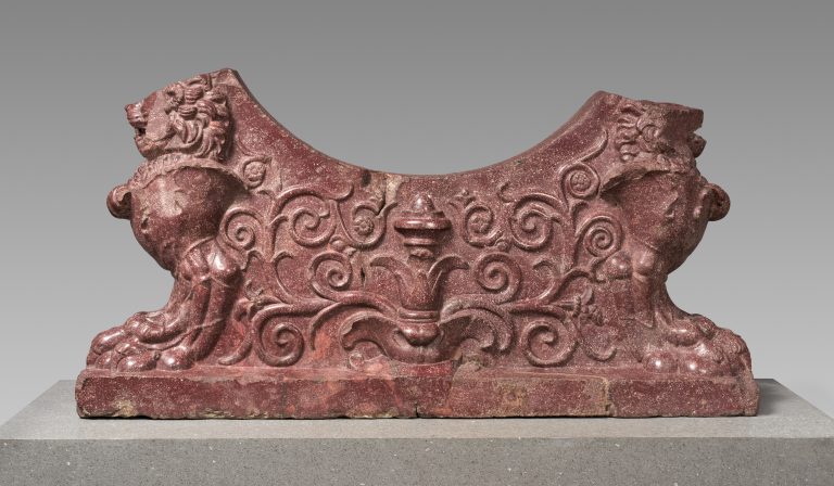 red porphyry: Red porphyry support for a water basin, ca. 2nd century CE, The Metropolitan Museum of Art, New York, NY, USA.
