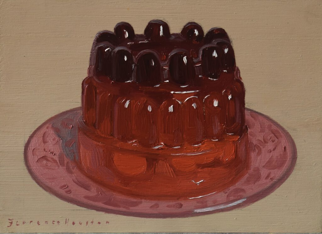 Florence Houston: Florence Houston, Miniature Cherry, oil on canvas, 2023. Courtesy of the J/M Gallery, London.
