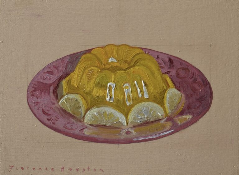 Florence Houston: Florence Houston, Miniature-Lemon, oil on canvas, 2023. Courtesy of the J/M Gallery, London.
