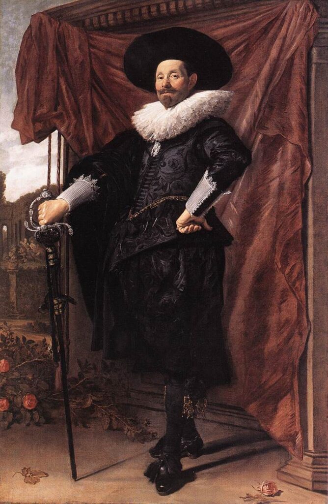 frans hals: Frans Hals, Willem van Heythuysen Posing with a Sword, 1625, Alte Pinakothek, Munich, Germany.
