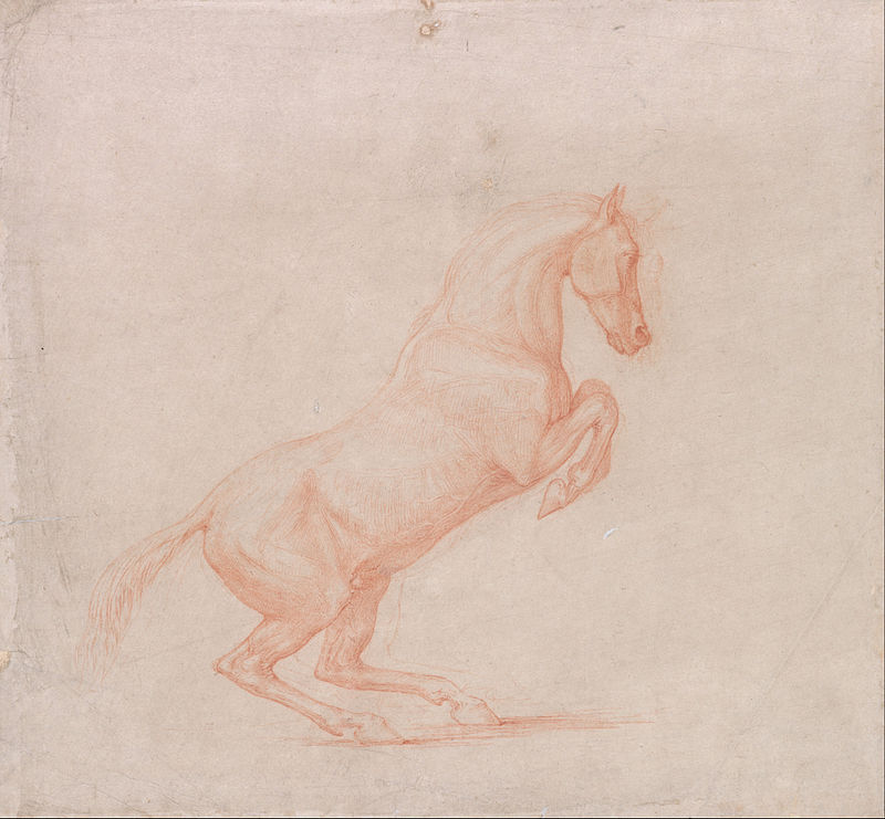Whistlejacket: George Stubbs, A Prancing Horse Facing Right, c.1790 (red chalk), Yale Center for British Art, New Haven, CT, USA.
