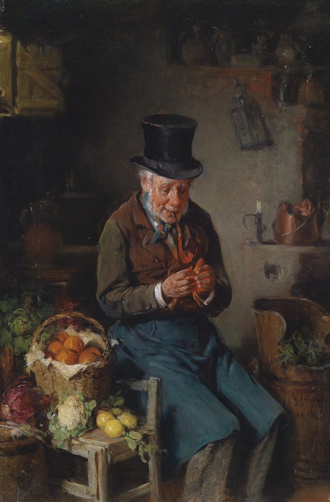 sellers: Hermann Kern, The Greengrocer (Der Gemüsehändler), ca. 1906, private collection. Artnet.
