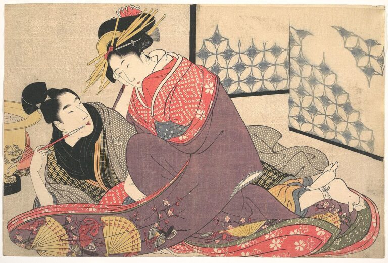 shunga: Kitagawa Utamaro, Hokusai, Negai no itoguchi (Plate No. 0), Metropolitan Museum of Art, New York City, NY, USA.

