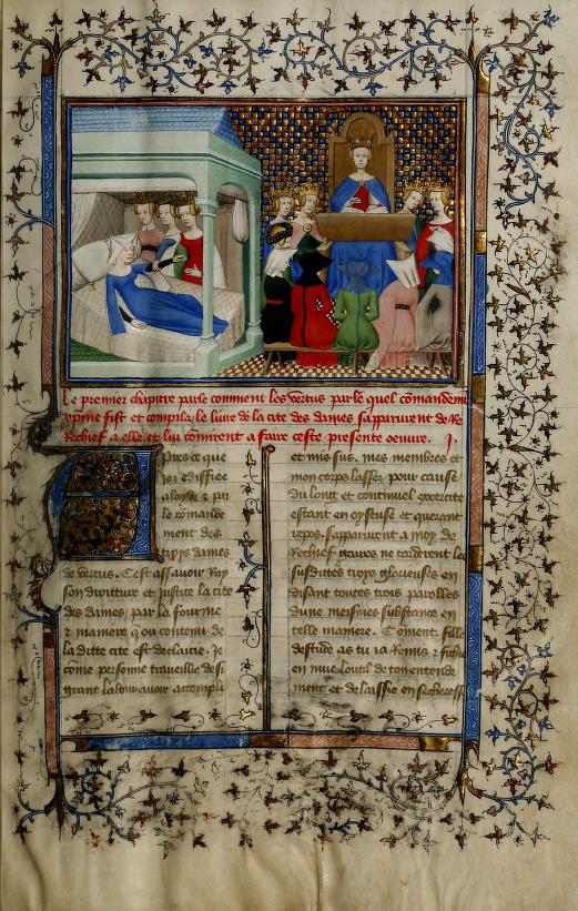 Cities Of Women: A page from Christine de Pizan, Le Livre Des Trois Virtues, c. 1405, Boston Public Library, Boston, MA, USA.
