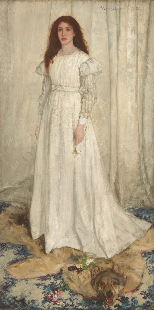 Joanna Hiffernan: James McNeill Whistler, Symphony in White, No. 1: The White Girl, 1861–1862, National Gallery of Art, Washington, DC, USA.
