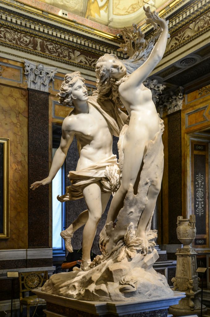 Bernini apollo and daphne: Gian Lorenzo Bernini, Apollo and Daphne, 1622–1625, Galleria Borghese, Rome, Italy.
