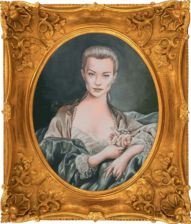 art in Doctor Who: Amanda Clegg, Madame de Pompadour (as seen on Doctor Who) oil on wood panel. Art by Amanda Clegg.
