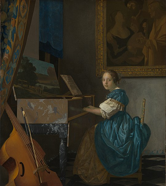 final painting: Johannes Vermeer, Lady Seated at a Virginal, 1670-1672, National Gallery, London, UK.
