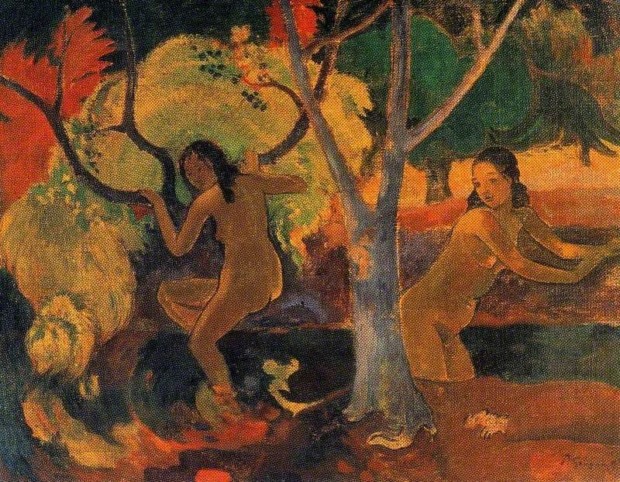 Paul Gauguin, Bathers in Tahiti, 1897, oil on sacking. Barber Institute of Fine Arts, Birmingham, UK.