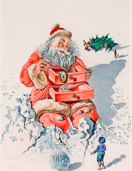 Nicholas of Myra: Salvador Dali, Santa with Drawers, 1948. Hallmark Card Collection.
 
