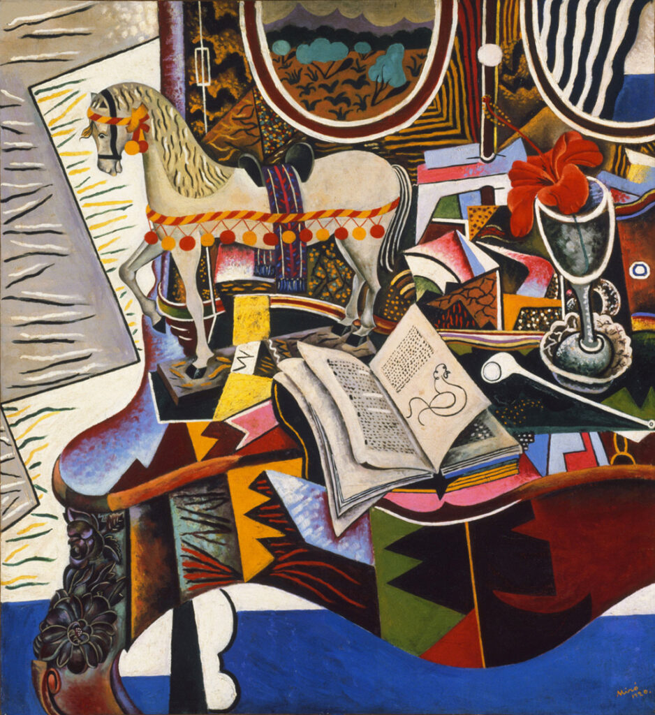 Miró and Picasso: Joan Miró, Horse, Pipe and Red Flower, 1920, oil on canvas, Philadelphia Museum of Art, Philadelphia, USA.
