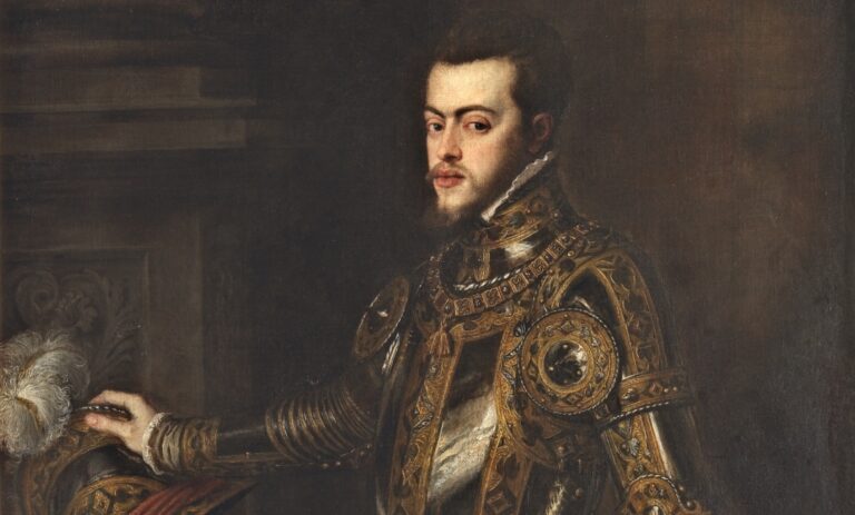 Titian's Metamorphoses: Titian, Philip II, 1551, Museo del Prado, Madrid, Spain. Detail.
