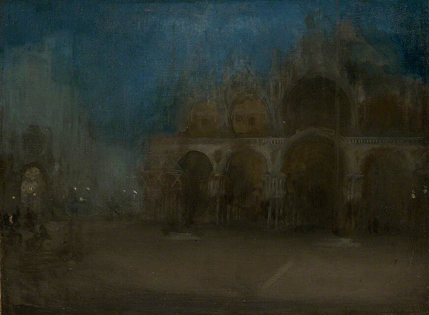 Falling Rocket murphy: James McNeill Whistler, Nocturne: Blue and Gold, St Mark’s, Venice, 1880, Amgueddfa Cymru – Museum Wales, Cardiff, UK.
