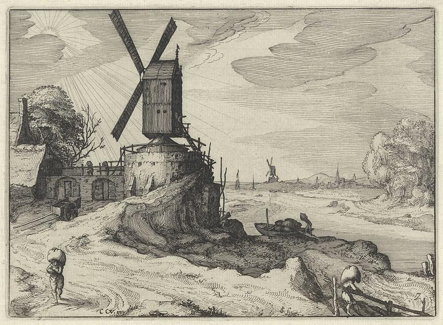 Dutch propaganda prints: Claes Jansz Visscher, Windmill Near the River, 1613, etching, The British Museum, London, UK.
 
