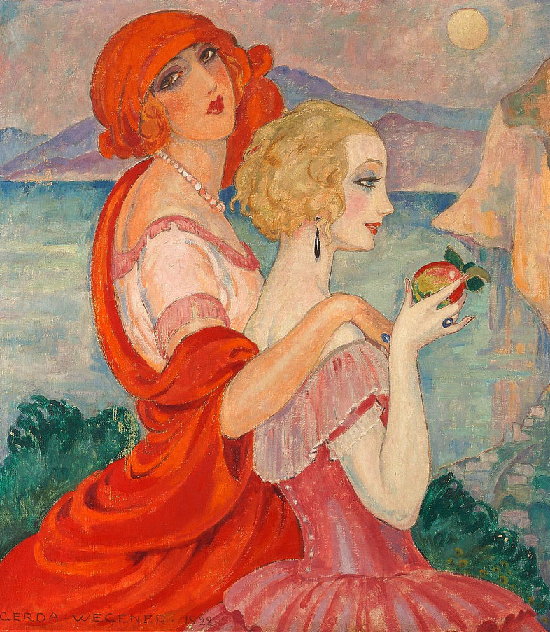 Lili Elbe Gerda Wegener: Gerda Wegener, Sur la route d’Anacapri, 1922, private collection. WikiArt.
