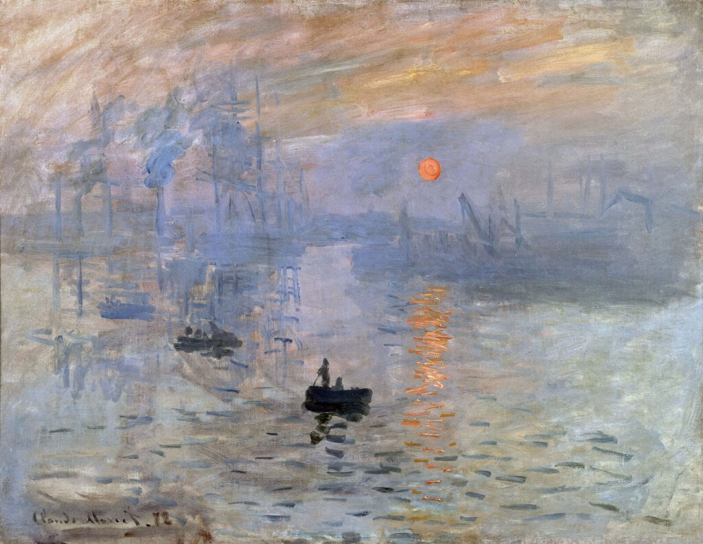 impression sunrise: Claude Monet, Impression, Sunrise, 1872, Musée Marmottan Monet, Paris, France.
