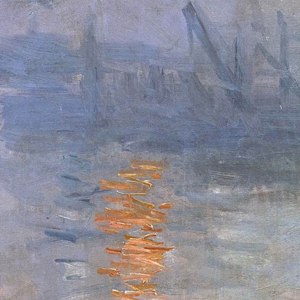 impression sunrise: Claude Monet, Impression, Sunrise, 1872, Musée Marmottan Monet, Paris, France. Detail.
