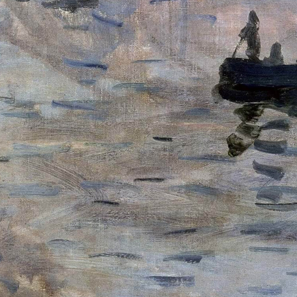 impression sunrise: Claude Monet, Impression, Sunrise, 1872, Musée Marmottan Monet, Paris, France. Detail.
