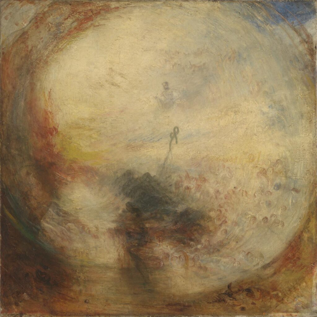 art crimes: J.M.W. Turner, Light and Colour (Goethe’s Theory) – the Morning after the Deluge – Moses Writing the Book of Genesis, 1843, Tate, London, UK. 
