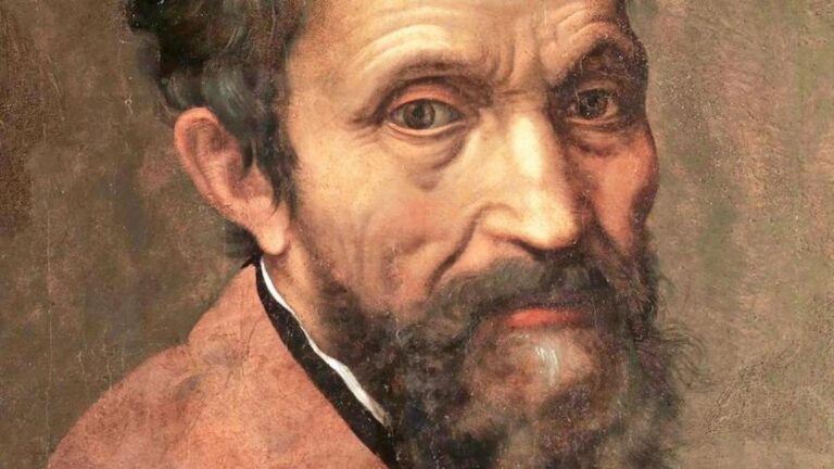 Michelangelo forger of antiques: Daniele da Volterra, Michelangelo Buonarroti, 1545, Metropolitan Museum of Art, New York City, NY, USA. Detail.
