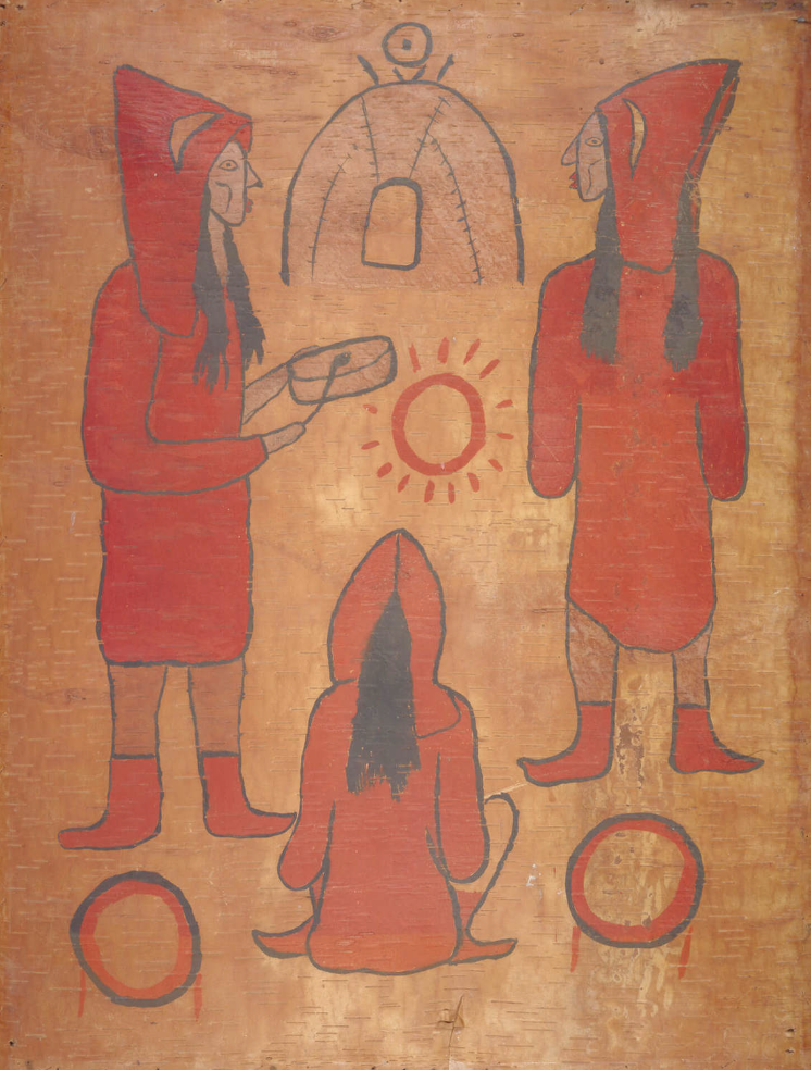 Norval Morrisseau: Norval Morrisseau, Ancestors Performing the Ritual of the Shaking Tent, c. 1958–61, Canadian Museum of History, Gatineau, Canada.
