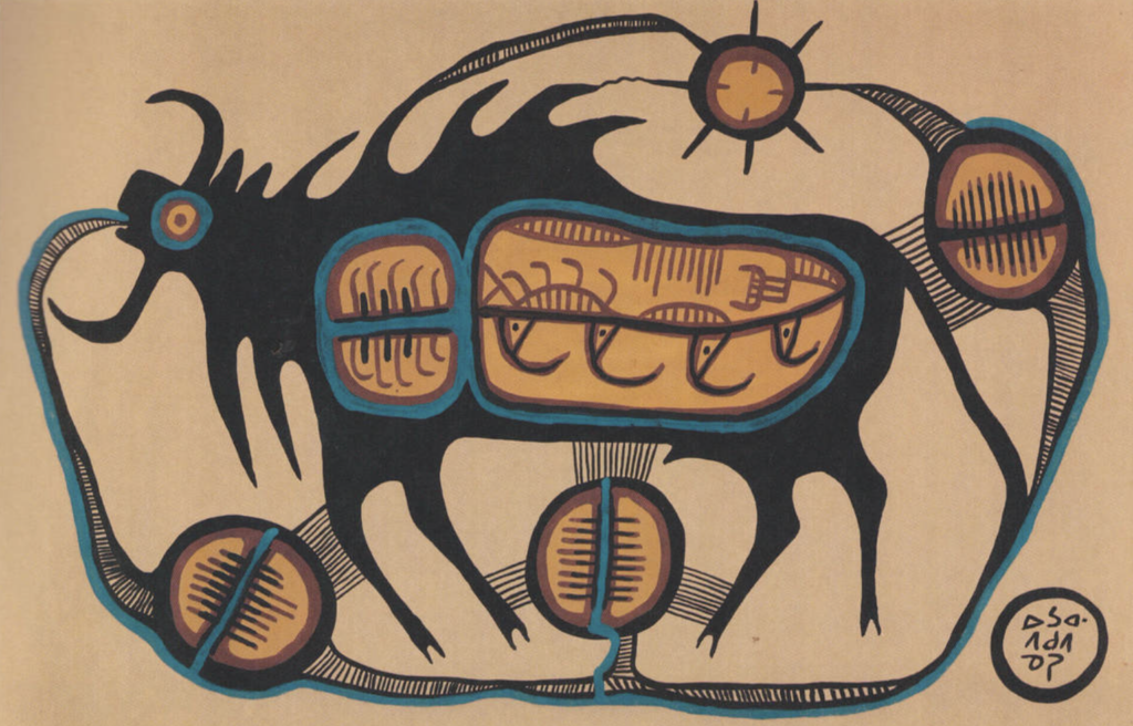 Norval Morrisseau: Norval Morrisseau, Sacred Buffalo, c. 1963, University of Lethbridge Art Collection, Lethbridge, Canada.
