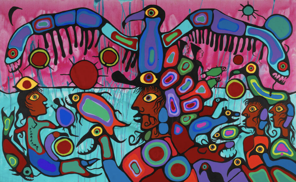 Norval Morrisseau: Norval Morrisseau, Artist and Shaman between Two Worlds, 1980,  National Gallery of Canada, Ottawa, Canada.
