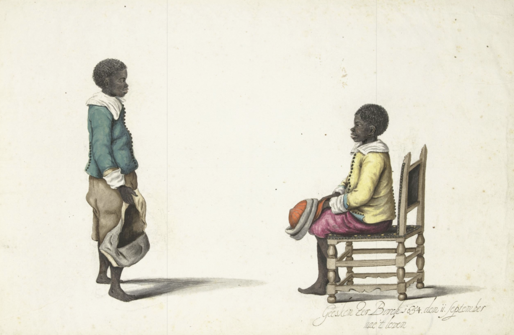 Dutch Golden Age Women: Gesina ter Borch, Two African Boys, 1654, Rijksmuseum, Amsterdam, Netherlands.

