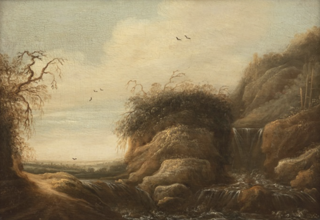 Dutch Golden Age Women: Catharina van Knibbergen, c. 1630-1675, Rocky Landscape with a River Course. Artnet.

