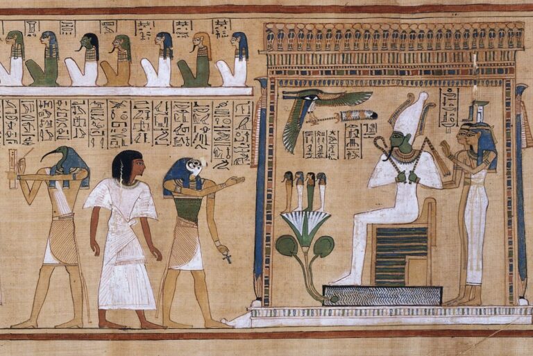Judgement Scene book of dead: Judgement Scene from Book of the Dead of Hunefer, New Kingdom, 19th dynasty, ca. 1290–1280 BCE, British Museum, London, UK. Detail.
