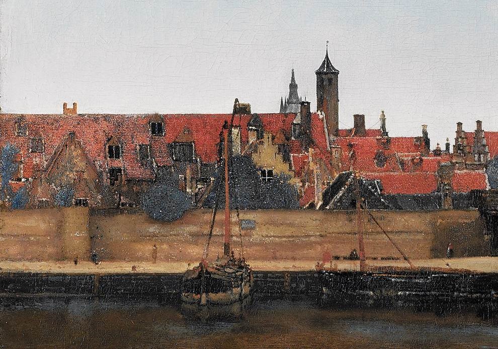 View of Delft by Johannes Vermeer: Johannes Vermeer, View of Delft, 1660-1661, Mauritshuis, The Hague, Netherlands. Detail.
