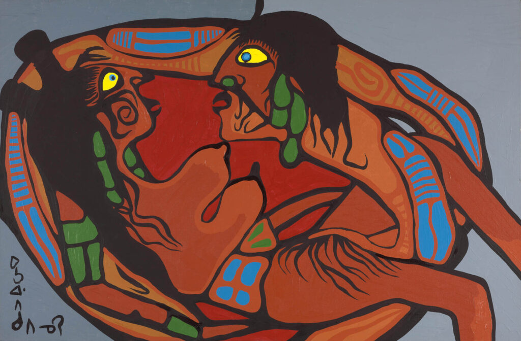 Norval Morrisseau: Norval Morrisseau, Artist in Union with Mother Earth, 1972
Acrylic on canvas, 77.5 x 116.8 cm
National Gallery of Canada, Ottawa

