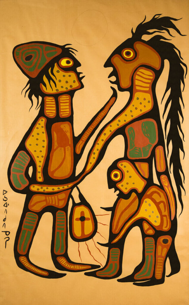 Norval Morrisseau: Norval Morrisseau, The Gift, 1975, Helen E. Band Collection, Thunder Bay Art Gallery, Thunder Bay, Canada.
