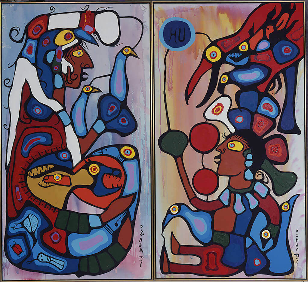 Norval Morrisseau: Norval Morrisseau, The Storyteller: The Artist and His Grandfather, 1978,
Aboriginal Art Centre (Aboriginal Affairs and Northern Development Canada), Gatineau, Canada.

