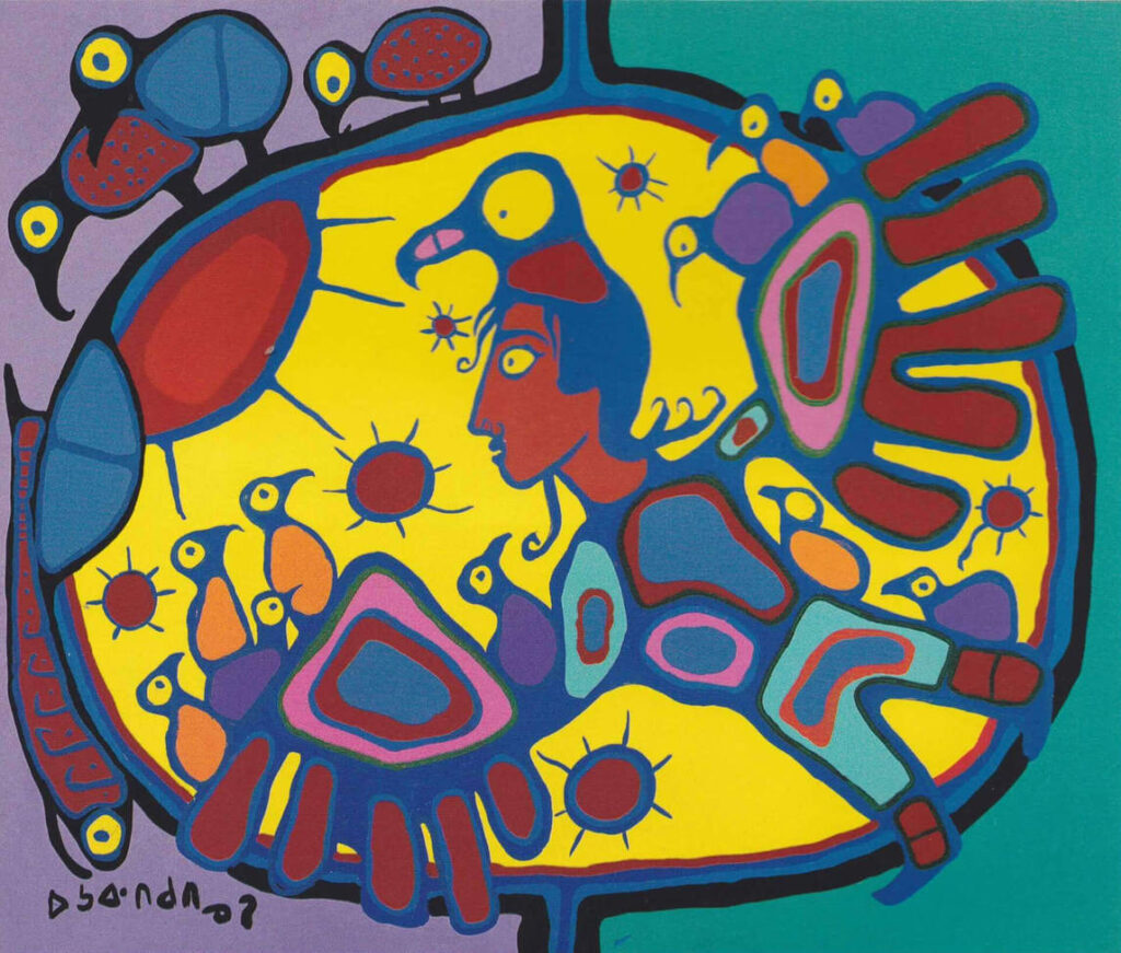 Norval Morrisseau: Norval Morrisseau, Untitled (Shaman Traveler to Other Worlds for Blessings), c. 1990, National Gallery of Canada, Ottawa, Canada.
