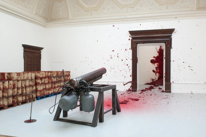 anish kapoor: Anish Kapoor, Shooting into the Corner, 2008-2009. Exhibition view at the Royal Academy of Arts, London, UK, 2009. Photograph by Dave Morgan. Museum’s website.
