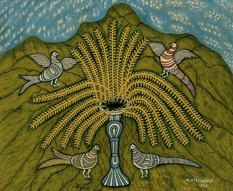 morris hirshfield: Morris Hirshfield, Garden Stand and Birds, 1945, private collection.
