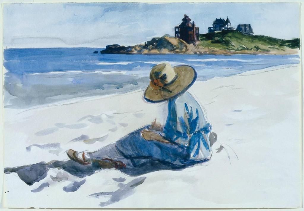 Josephine Hopper: Edward Hopper, Jo Sketching at Good Harbor Beach, 1923, Whitney Museum of American Art, New York City, NY, USA.

