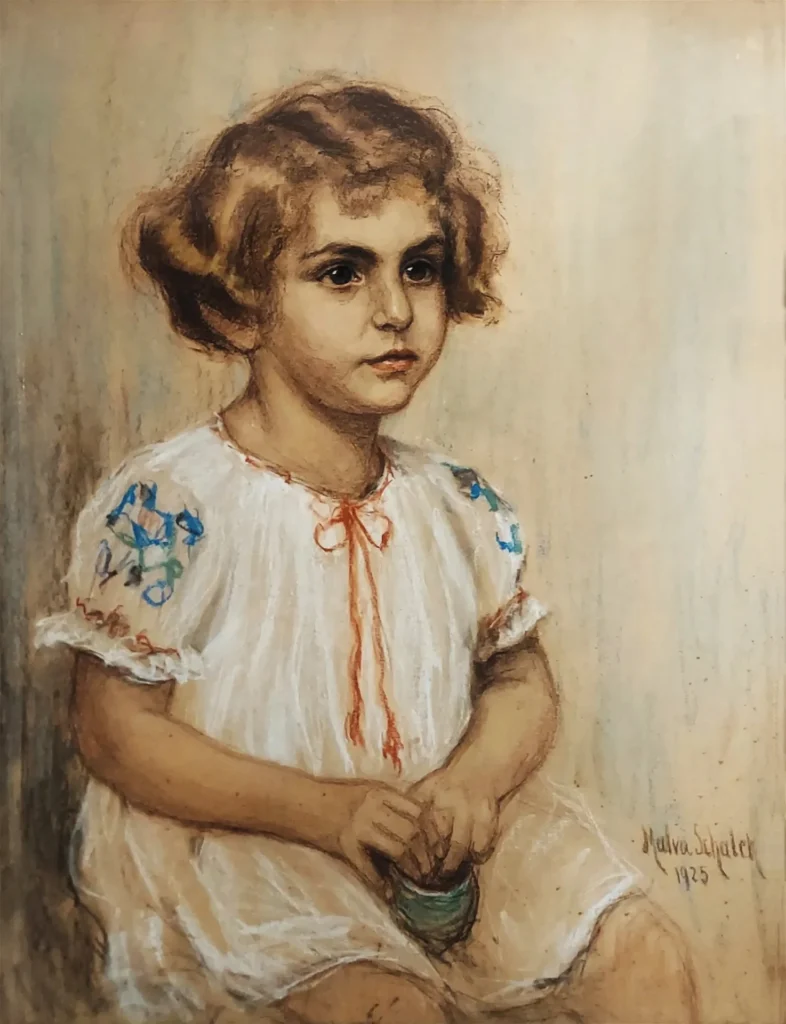 Malva Schalek: Malva Schalek, Girl in Embroidered Dress, 1925. MutualArt.
 
