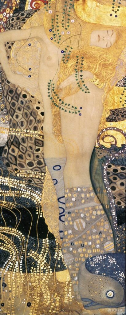 gustav klimt: Gustav Klimt, Water Serpents I, 1904, Österreichische Galerie Belvedere, Vienna, Austria.
