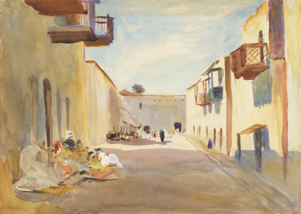 Emily Sargent: Emily Sargent, Arab Street Scene, c. 1885-1929. Tate Britain.  Museum Website.
