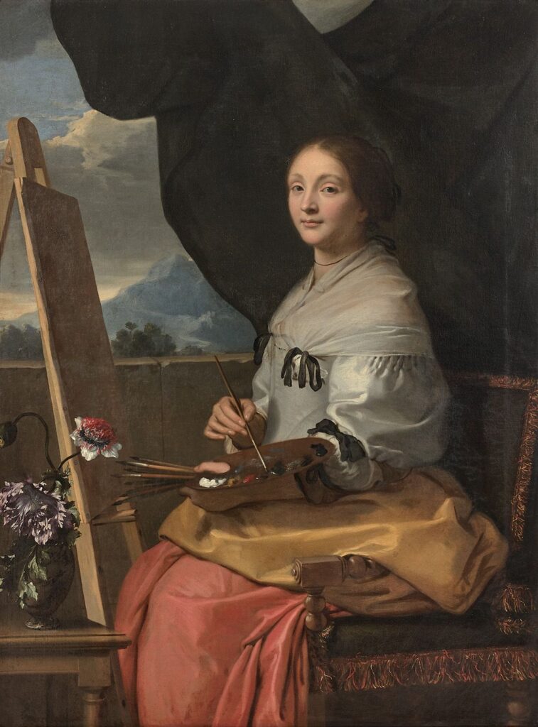 women in art academies: Portrait of Catherine Duchemin, 1663-1665, Palace of Versailles, Versailles, France.
