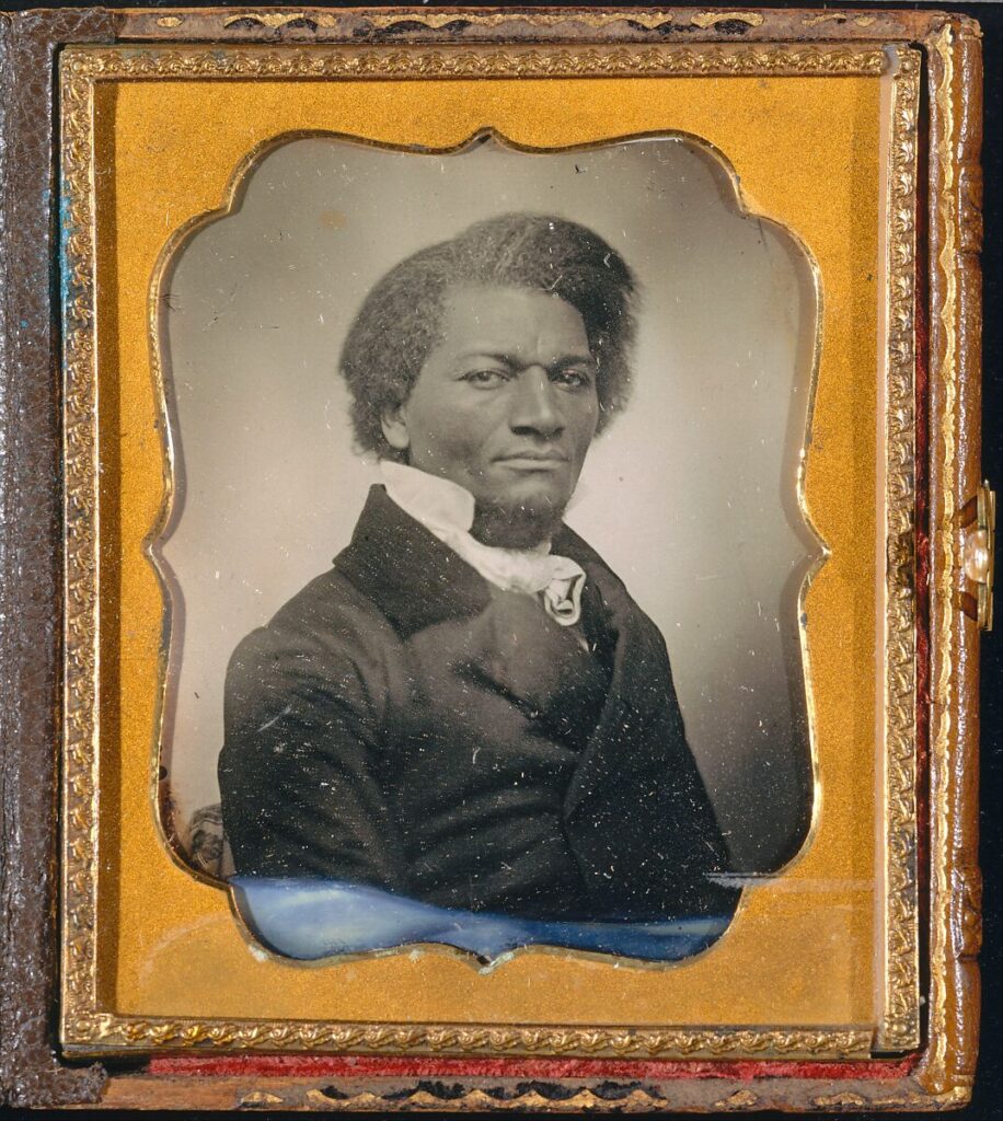 abolitionist art: Frederick Douglass, dagguerreotype, c. 1855, Metropolitan Museum of Art, New York City, NY, USA.
