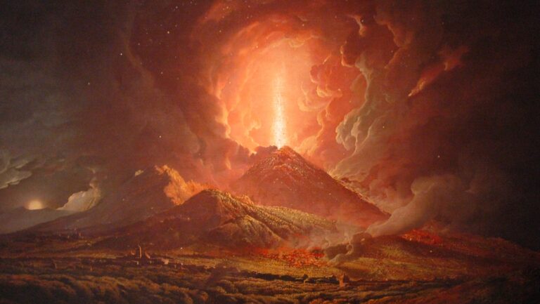dramatic scenes: Joseph Wright of Derby, Vesuvius from Portici, ca. 1776, Huntington Library, Pasadena, CA, USA. Detail.
