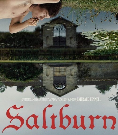 art in saltburn: Poster for the movie Saltburn, directed by Emerald Fennell, 2023. Instagram. Detail.
