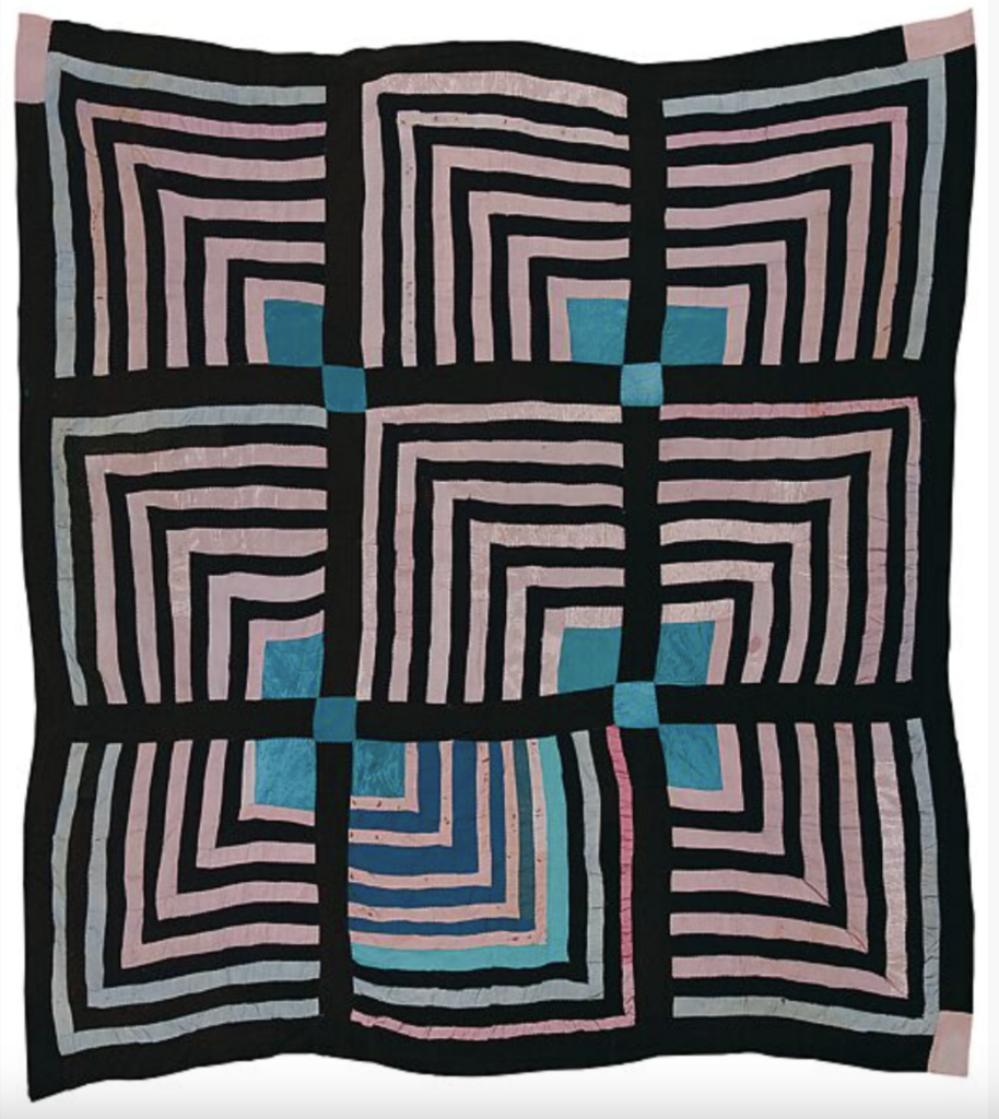 black folk artists: Sue Willie Seltzer, Nine-Block Housetop quilt, ca. 1955, Metropolitan Museum of Art, New York City, USA.
