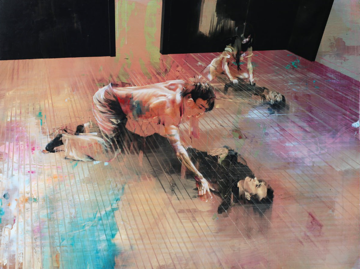 Ian Francis: Ian Francis, Gymnasium Floor, 2014, mixed media on panel. Artist’s Website.
