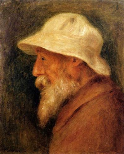 Pierre-Auguste Renoir: Pierre-Auguste Renoir, Self-Portrait with a White Hat, 1910, private collection.
