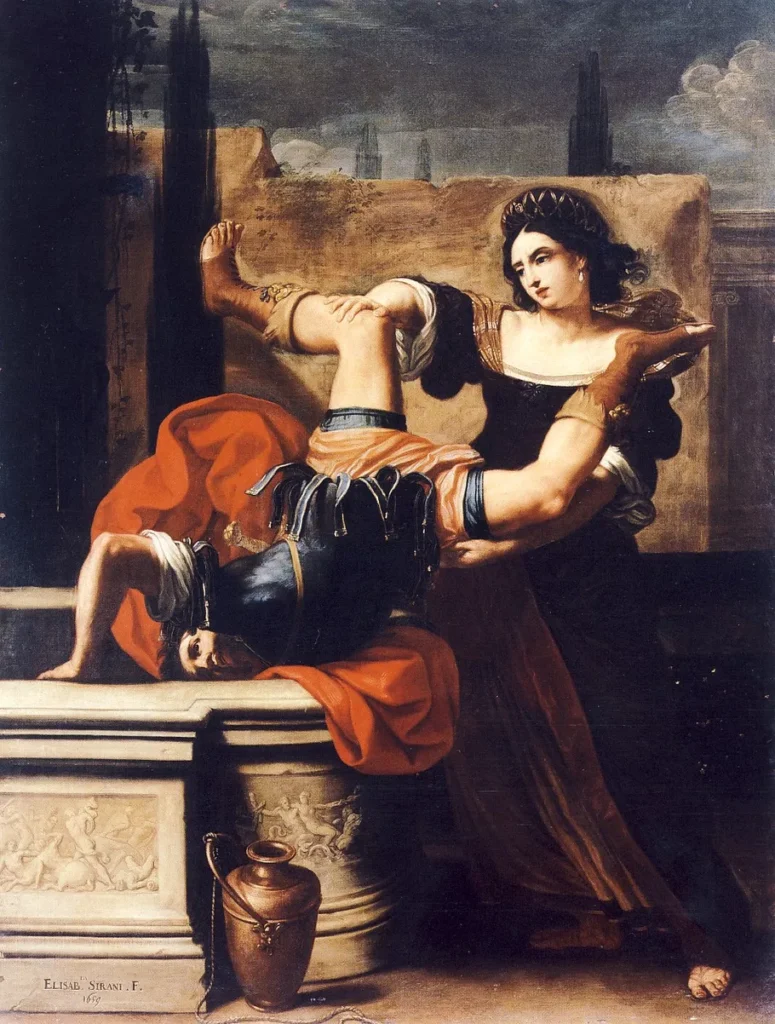 Female rage in art: Elisabetta Sirani, Timoclea Killing Her Rapist, 1659, National Museum of Capodimonte, Naples, Italy.
